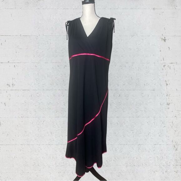 VTG Y2K Taboo Babydoll Asymmetrical Maxi Dress 2X Fairy Goth Black Pink - Picture 5 of 16